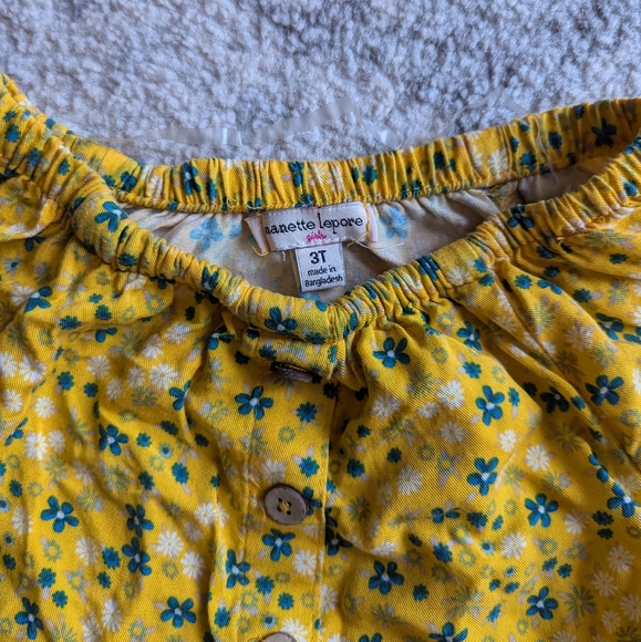 Nanette Lepore romper yellow floral one piece onesie baby girl toddler 3T - Picture 5 of 6